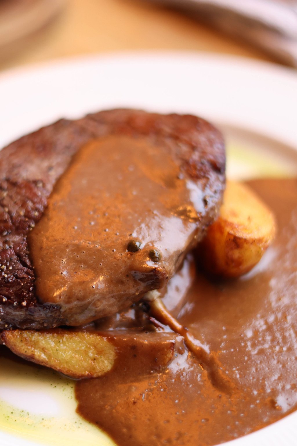 Close up of salisbury steak