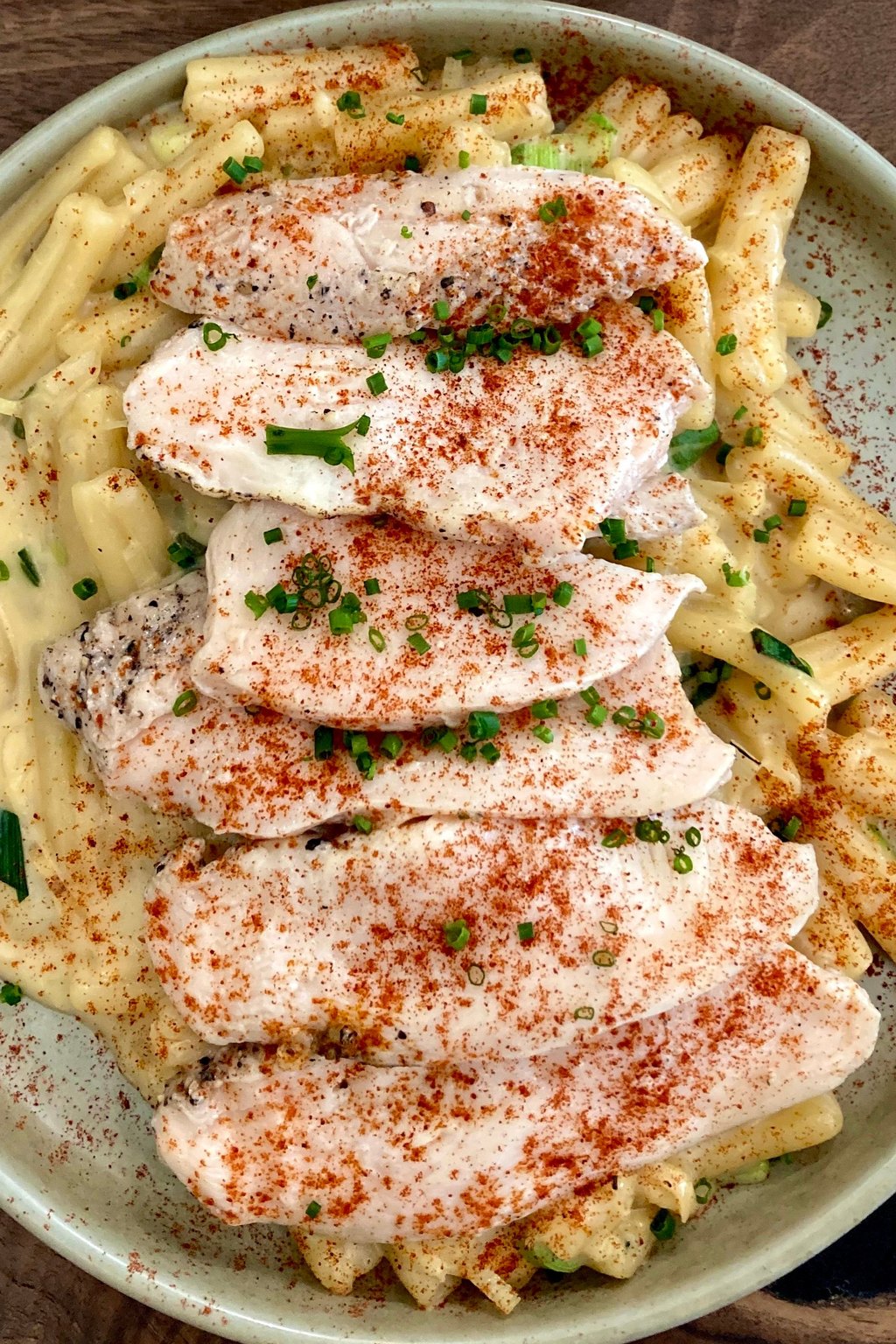 Close up of one pot creamy cajun chicken pasta