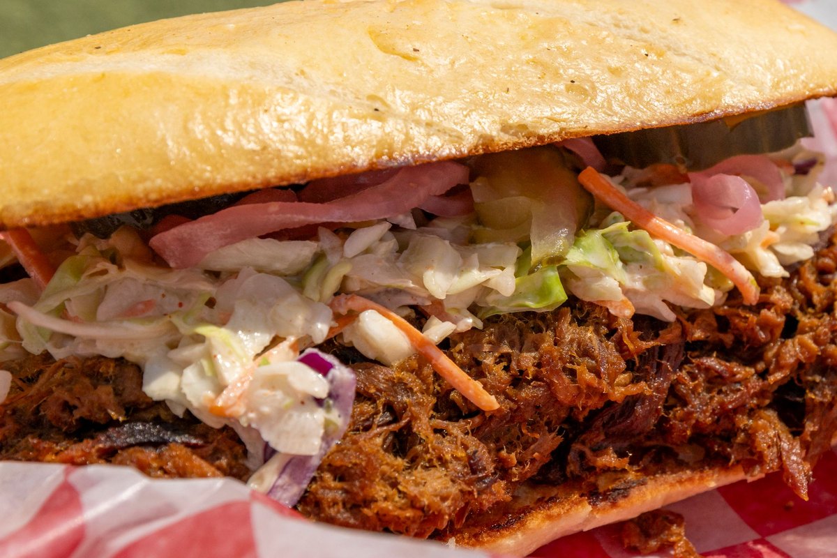 A serving of slow cooker pulled pork