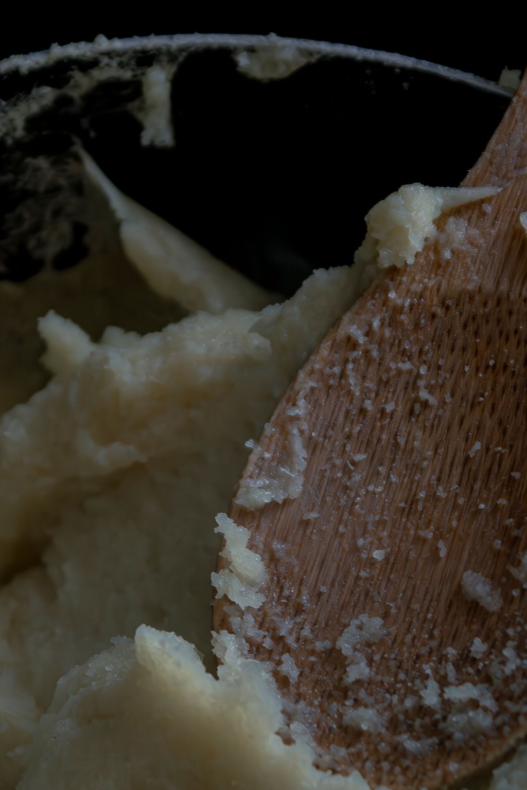 Close up of creamy mashed potatoes