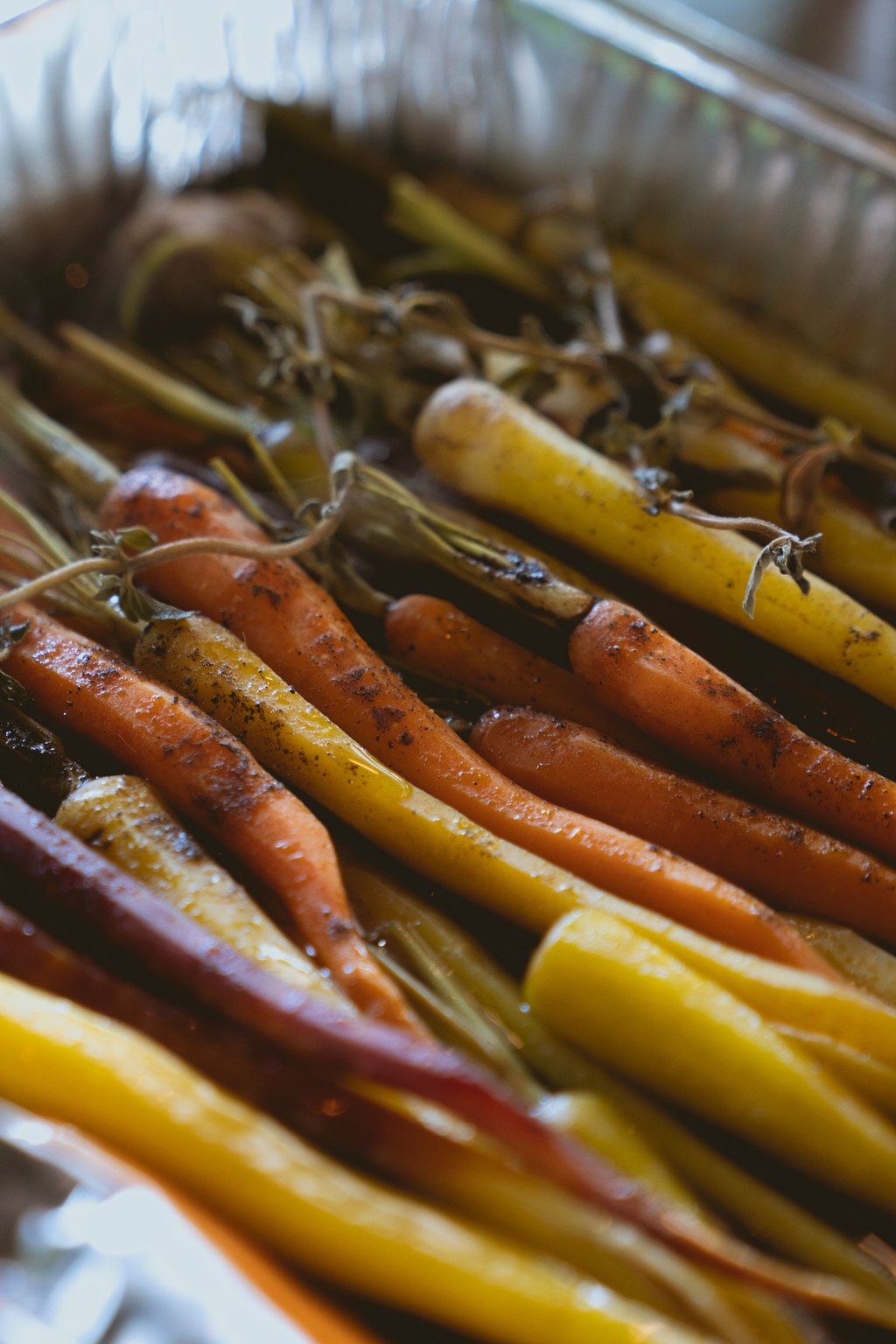 Close up of honey glazed carrots