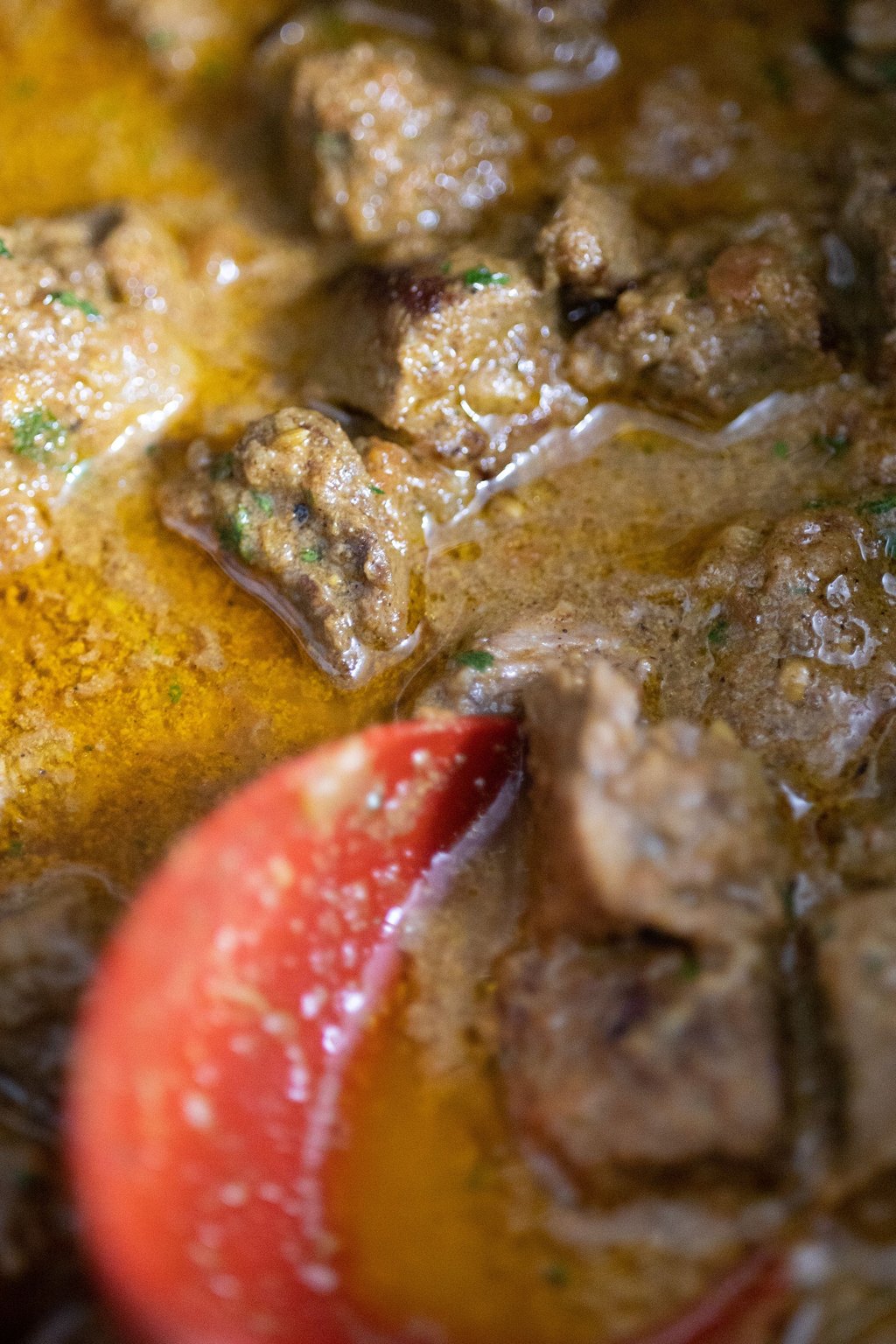Close up of old fashioned beef stew