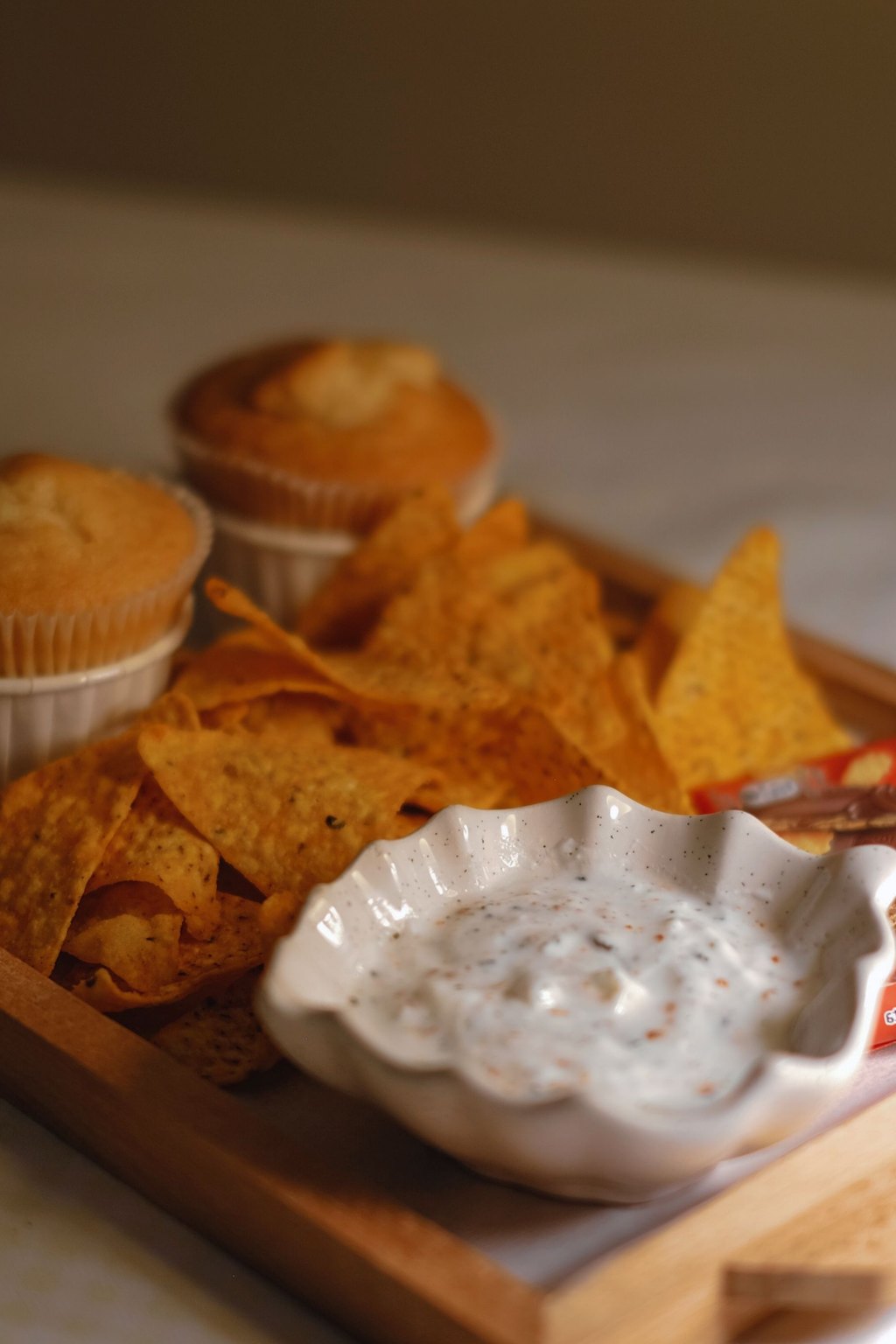 Close up of buffalo chicken dip