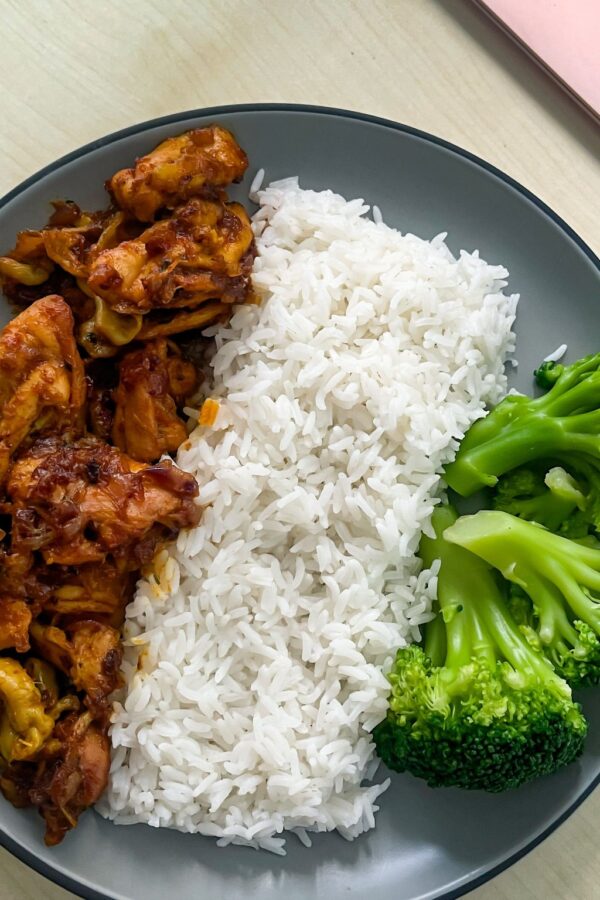 Close up of chicken broccoli rice casserole