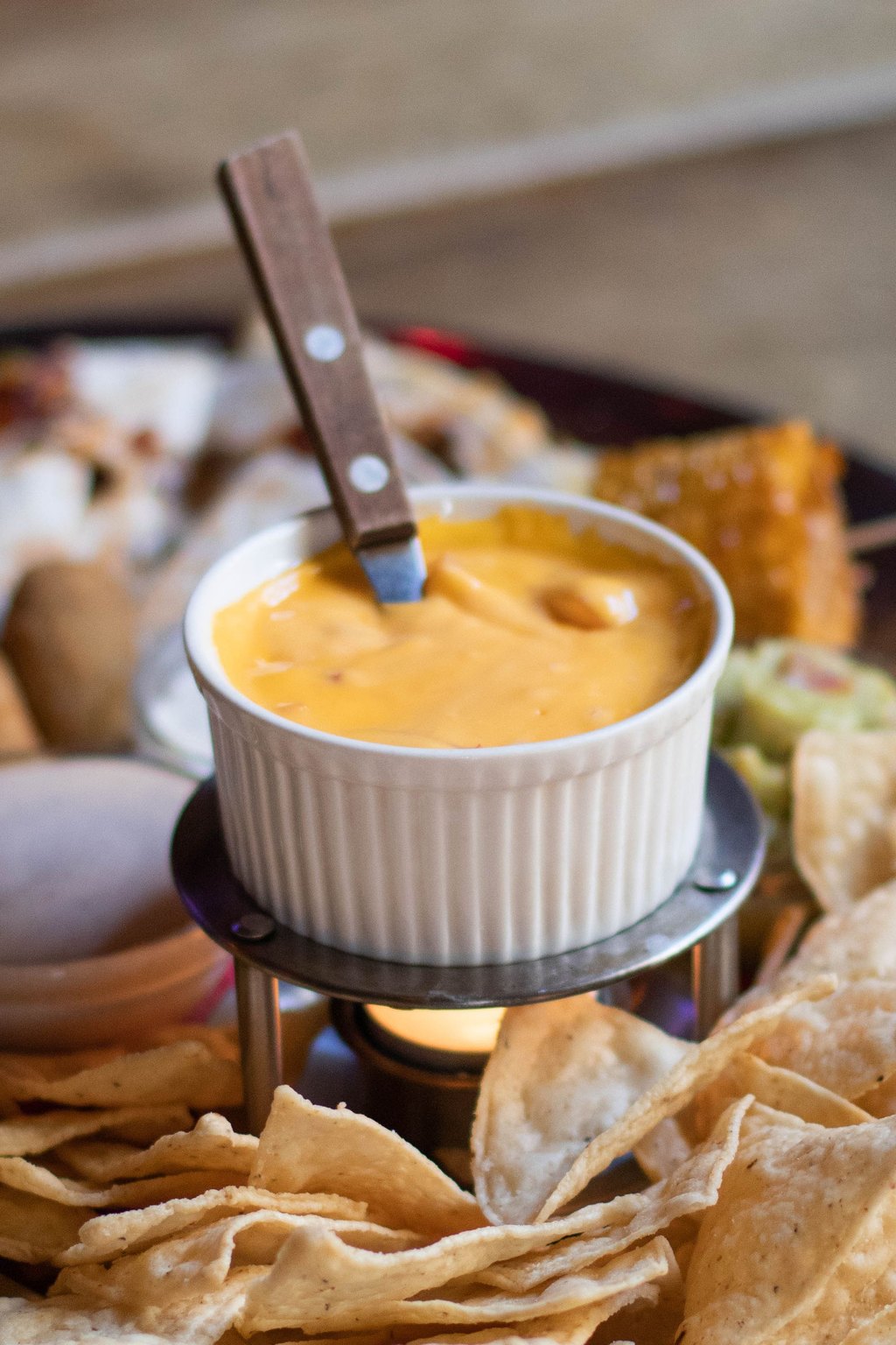 Close up of chili con queso