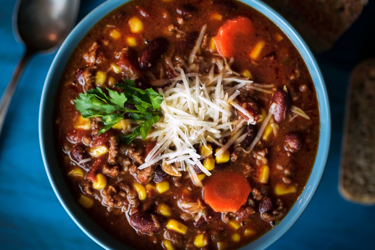 A serving of easy homemade chili