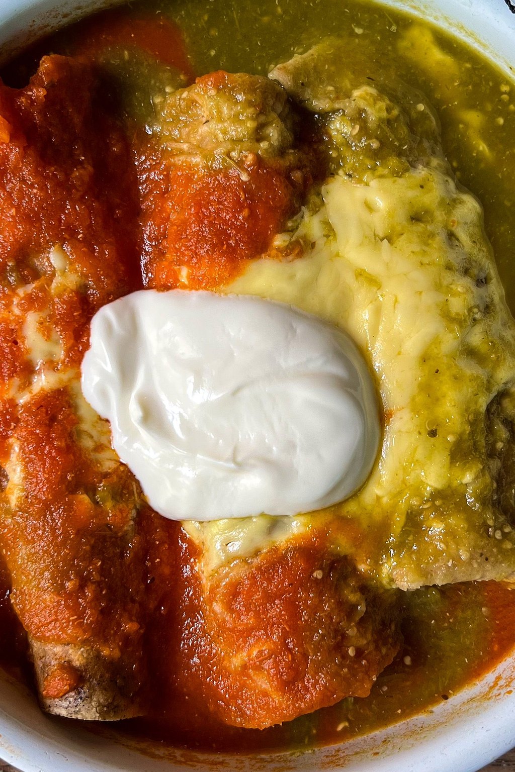 Close up of pork chile verde