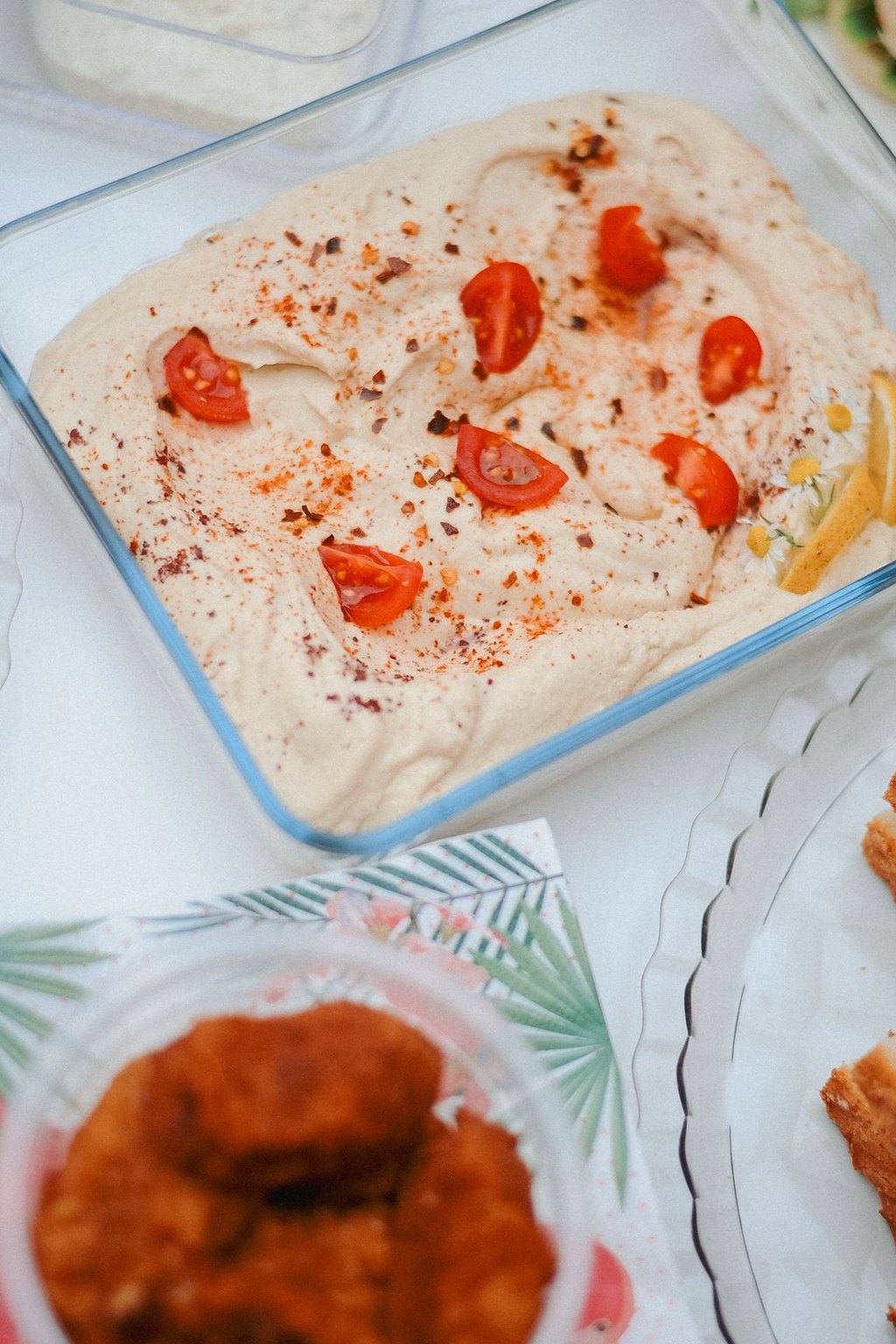Close up of seven layer dip