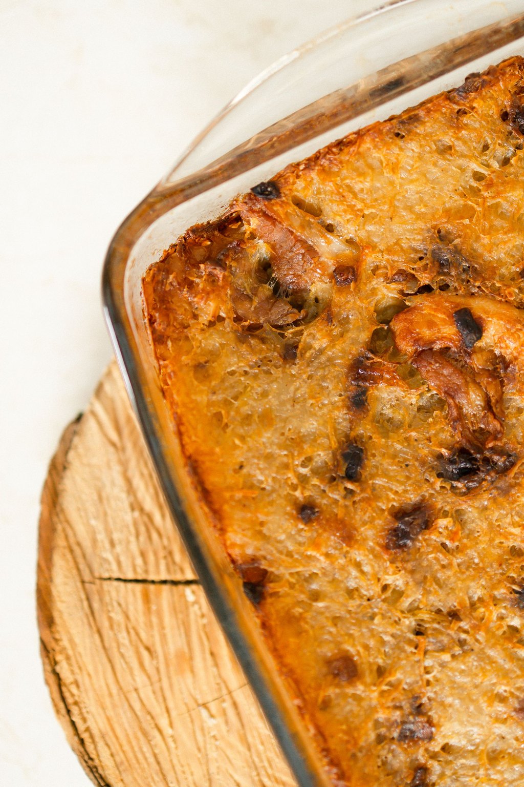 Close up of tater tot casserole