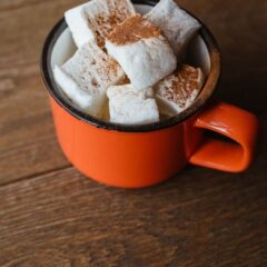 Close up of classic homemade hot chocolate