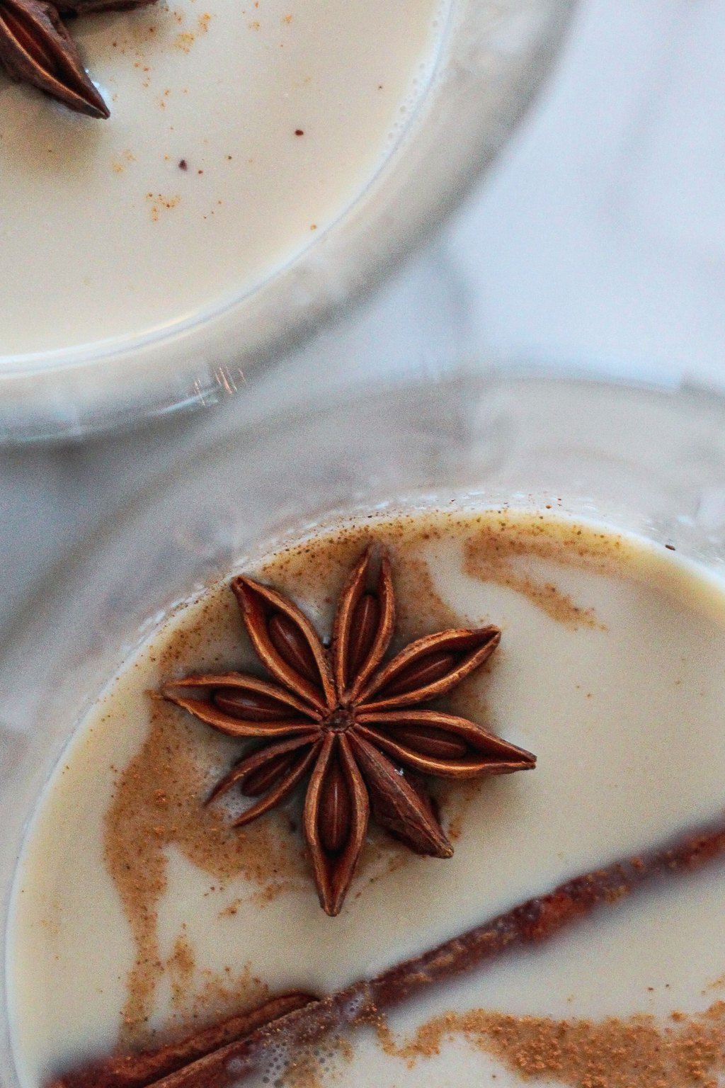 Close up of eggnog latte
