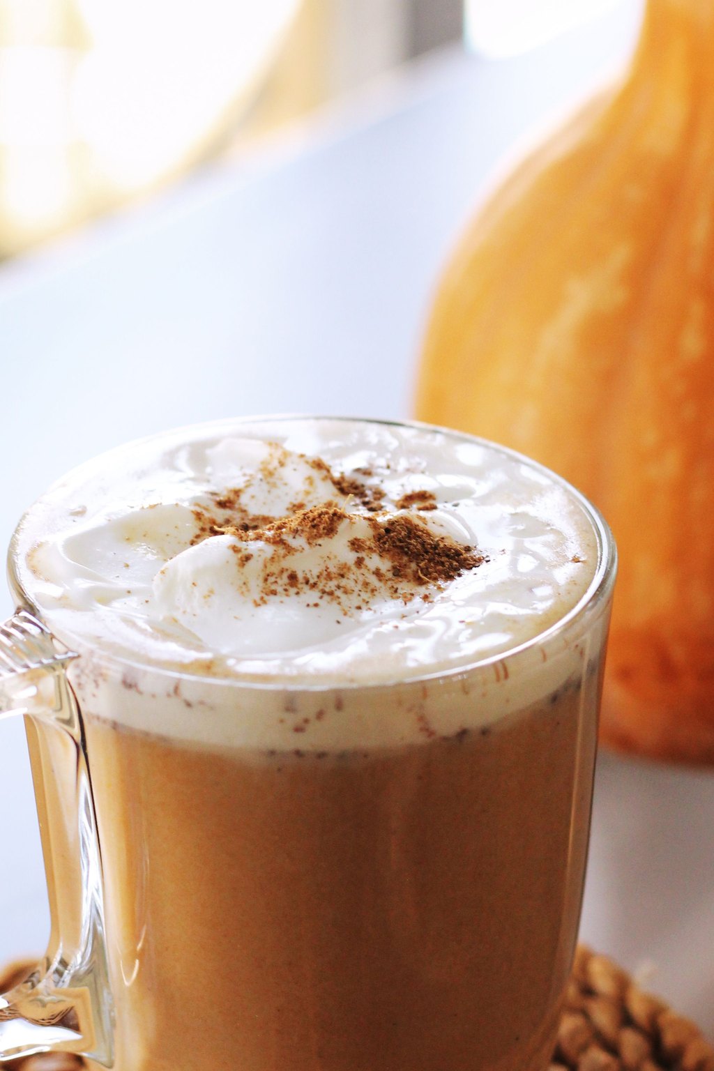 Close up of pumpkin spice latte