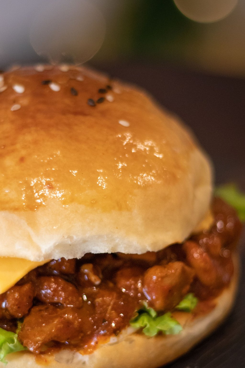 Close up of sloppy joes
