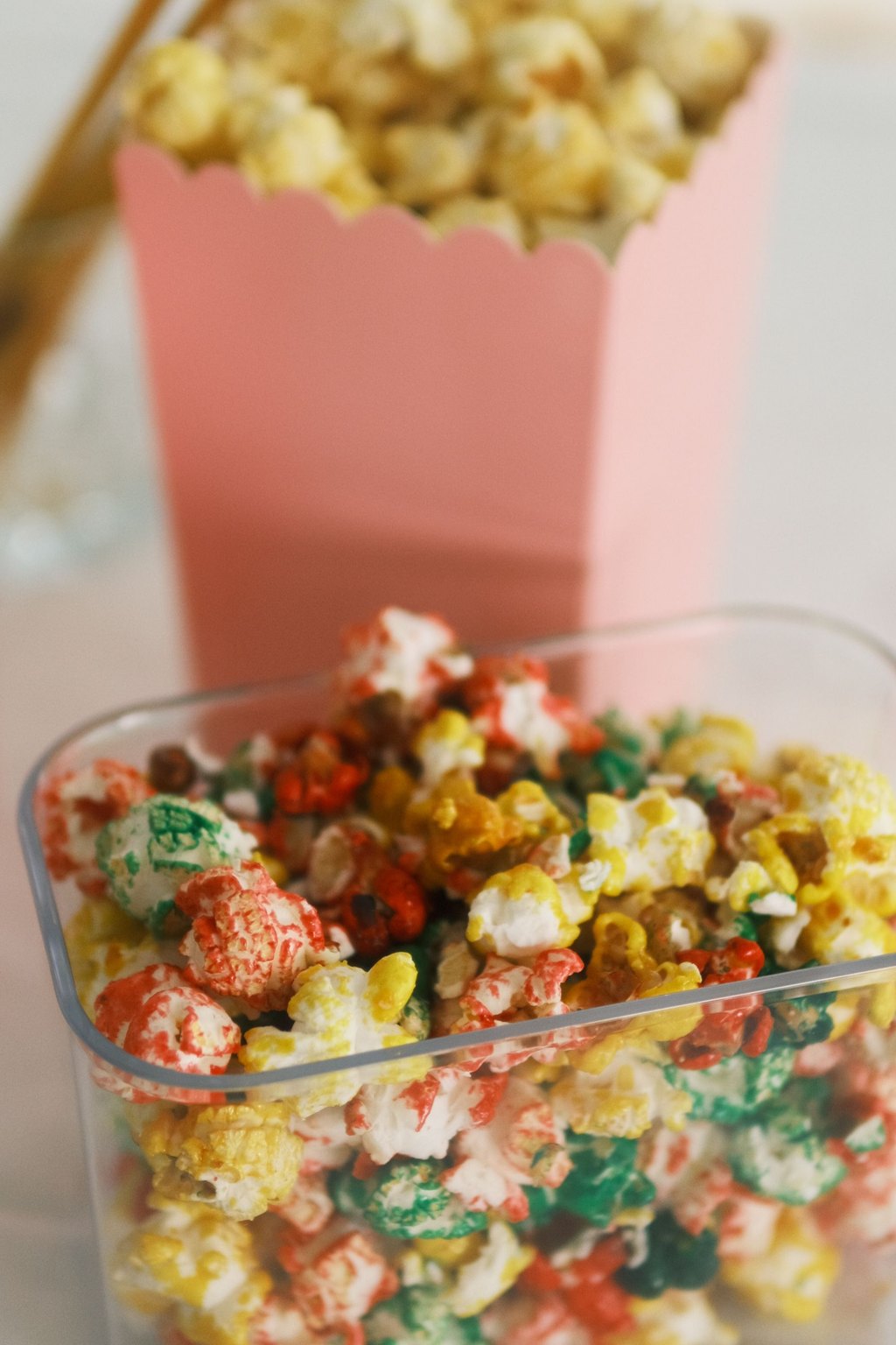 Close up of valentine's snack mix