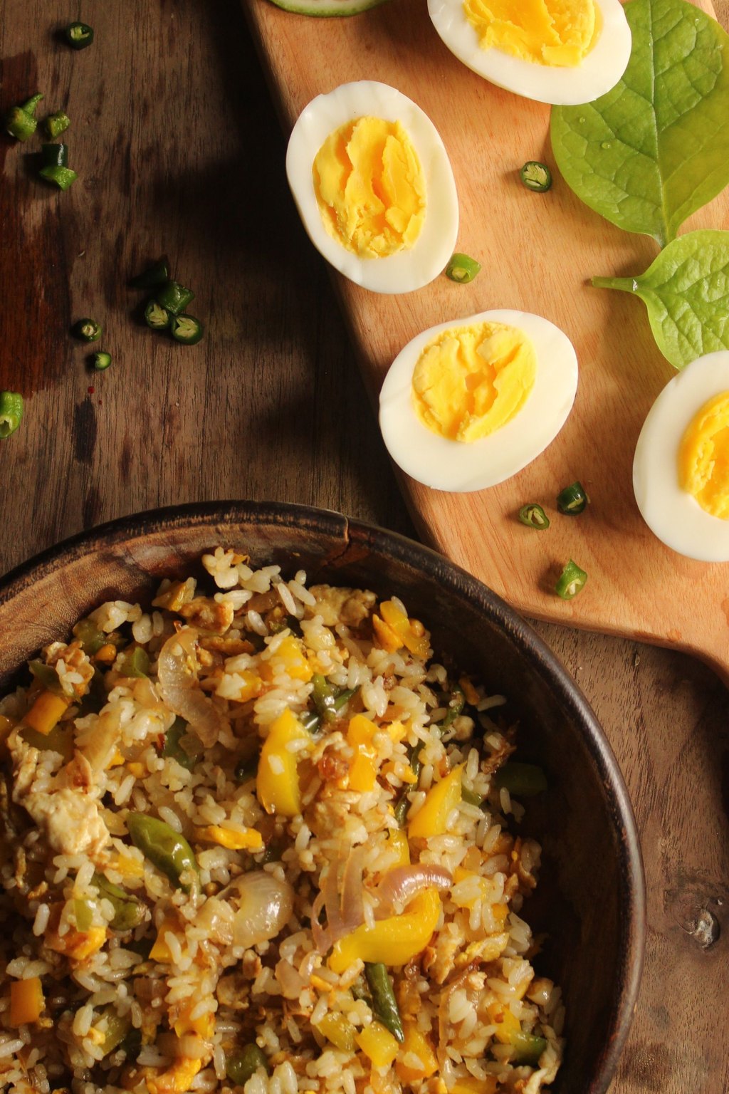 Close up of easy egg fried rice