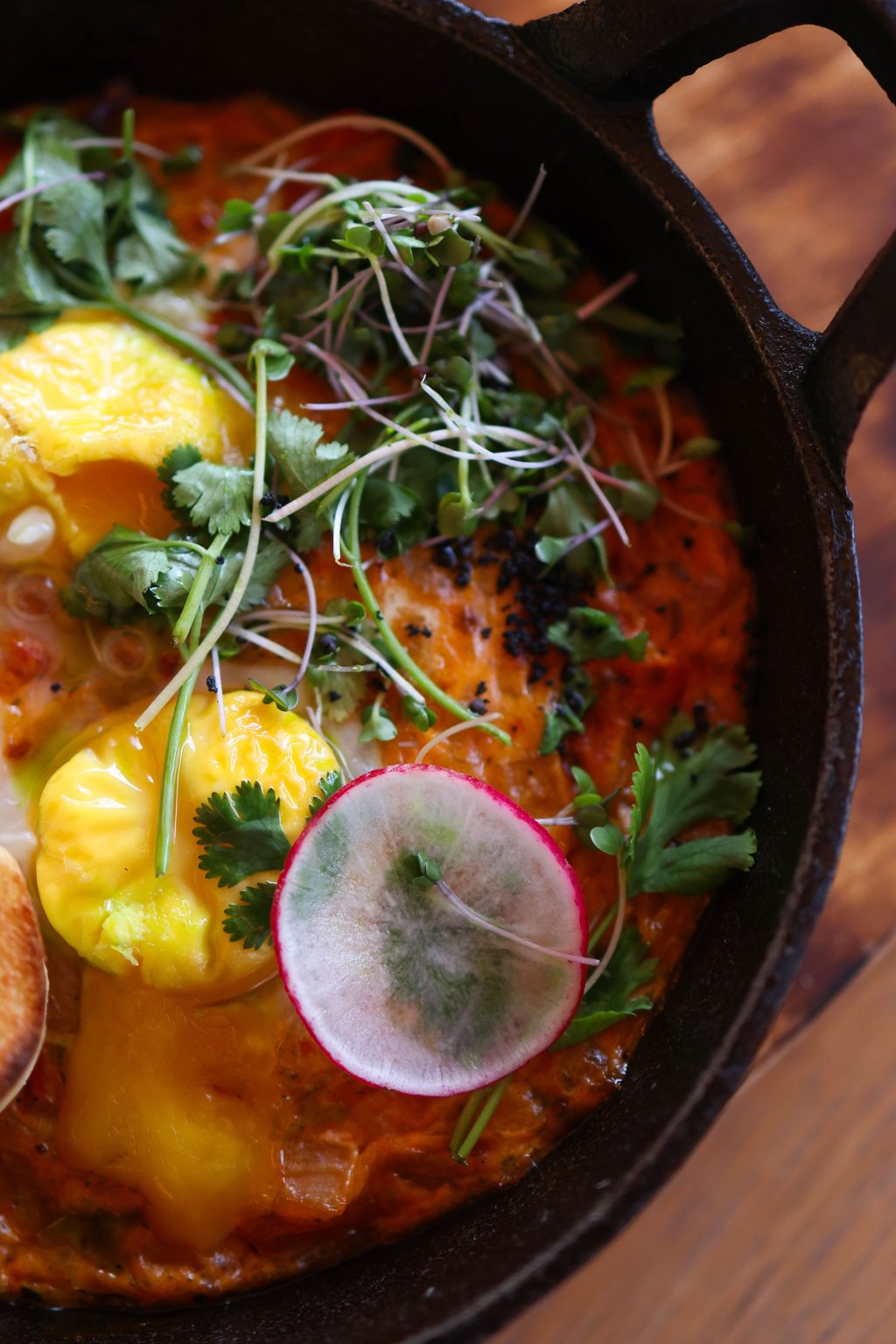 Close up of easy shakshuka