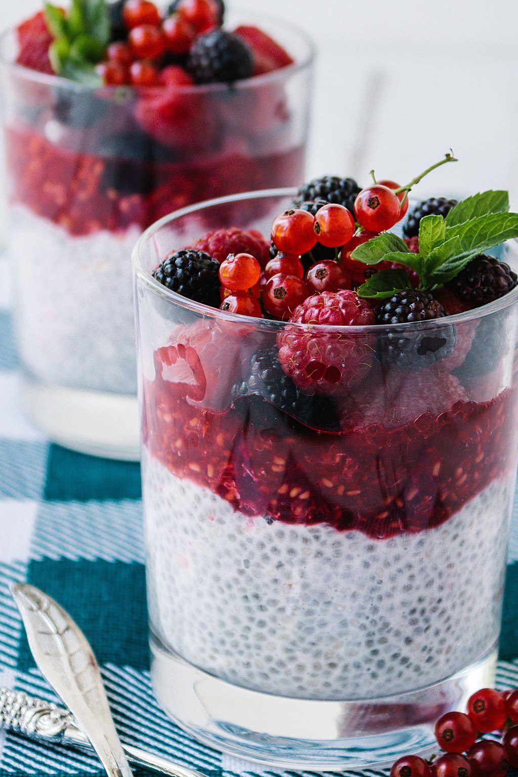 Close up of vanilla chia seed pudding