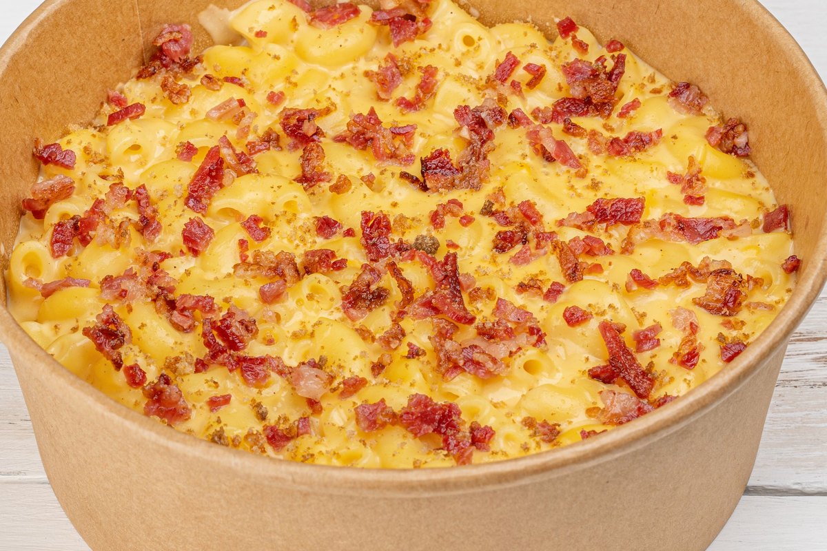 A serving of slow cooker mac and cheese
