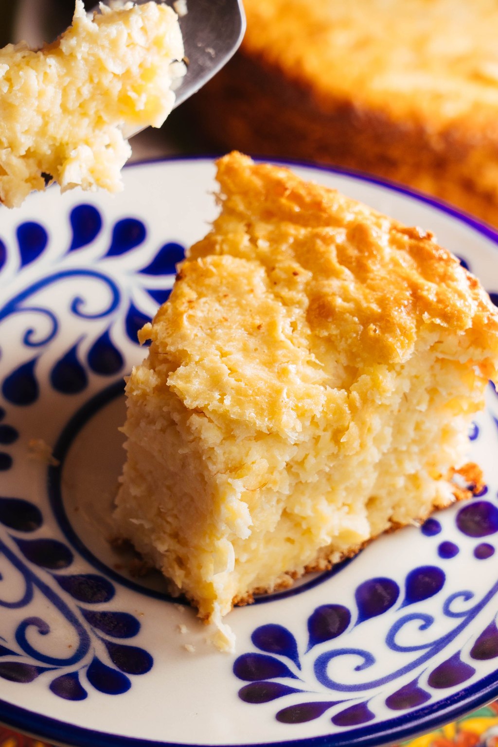 Close up of sweet corn casserole