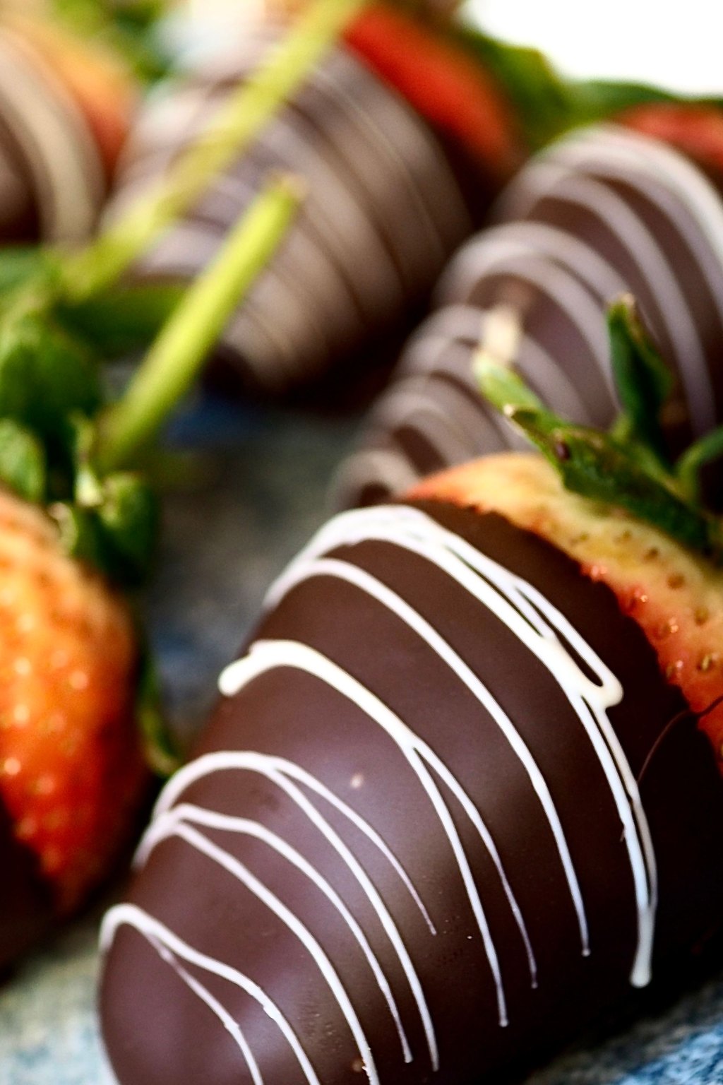 Close up of chocolate covered strawberries