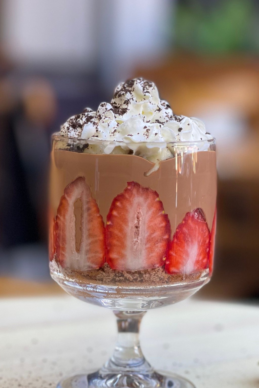Close up of easy chocolate mousse