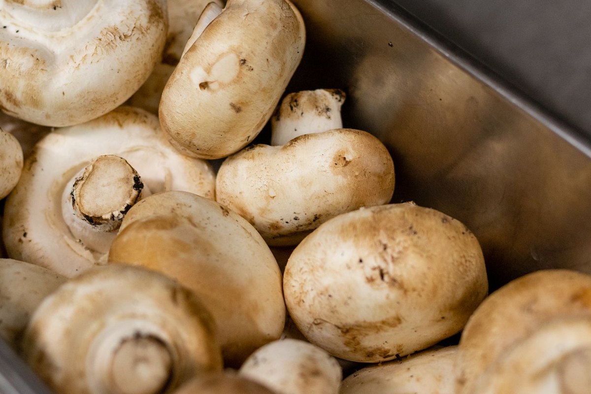 Getting ready to make easy stuffed mushrooms