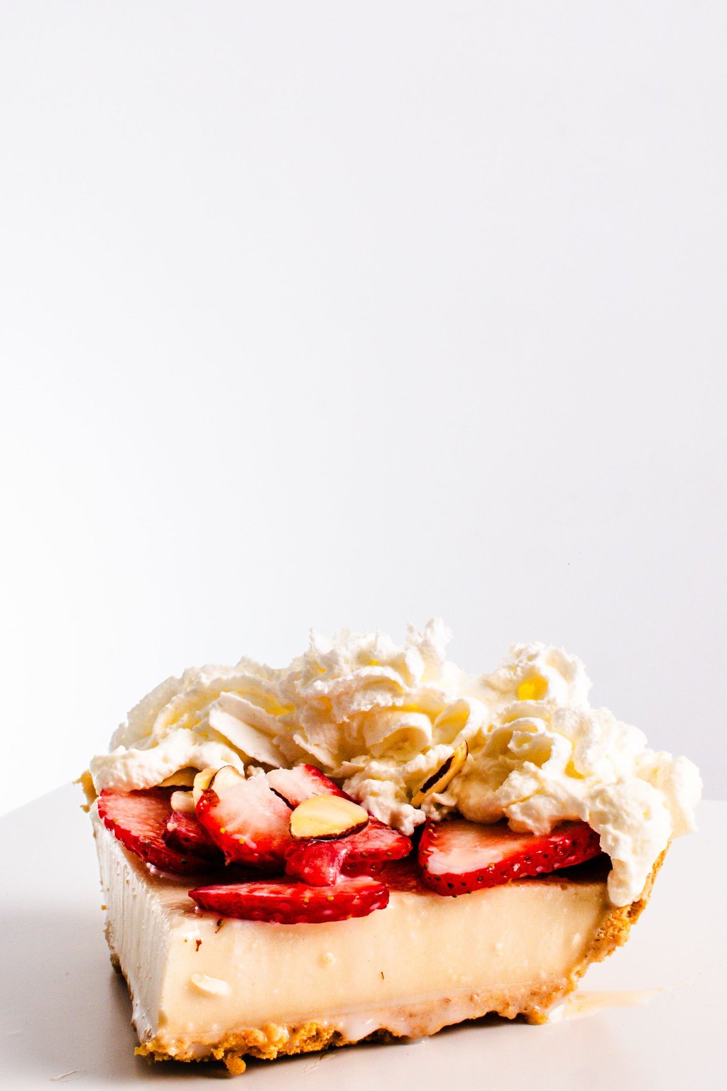 Close up of frozen pink lemonade pie