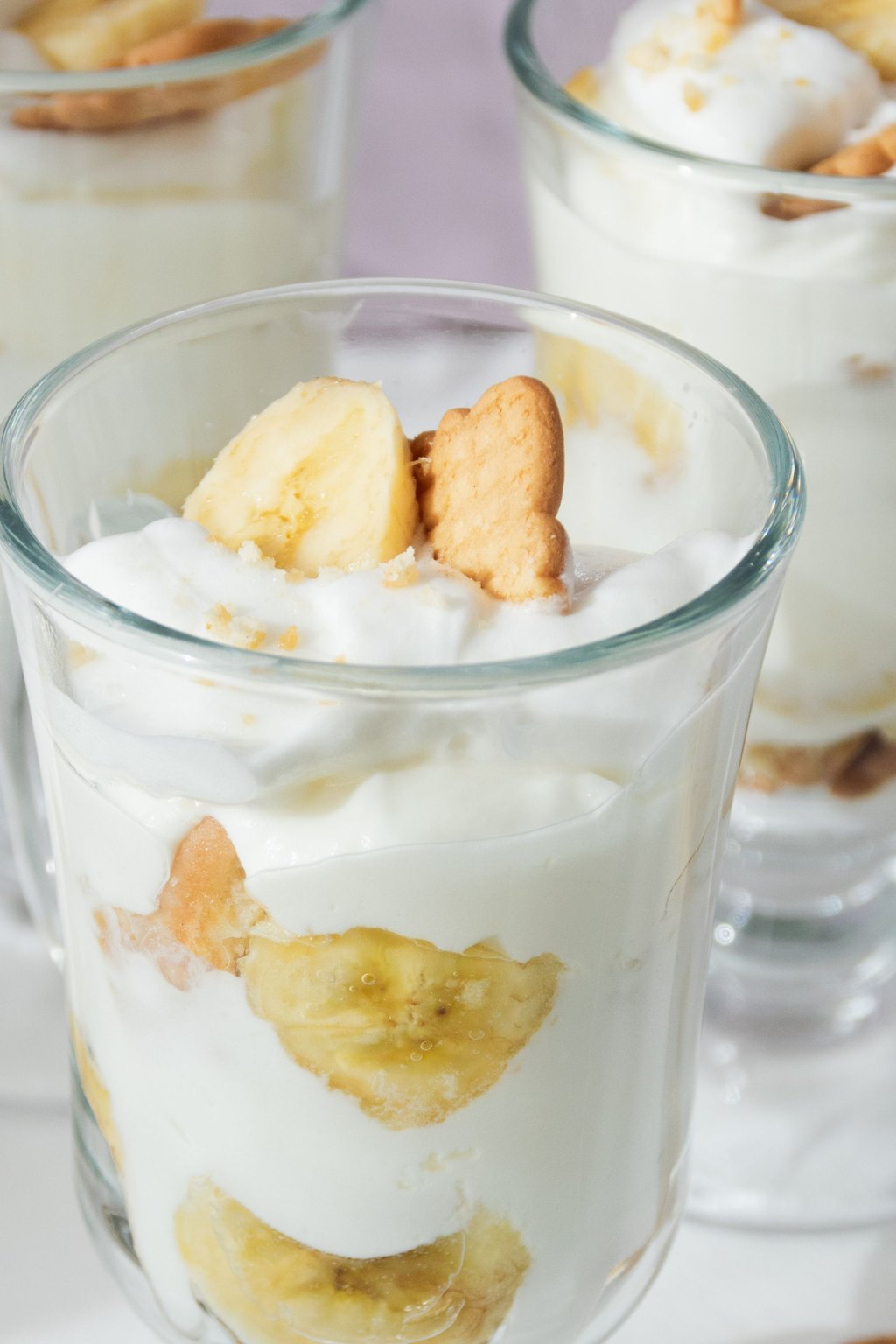 Close up of southern banana pudding