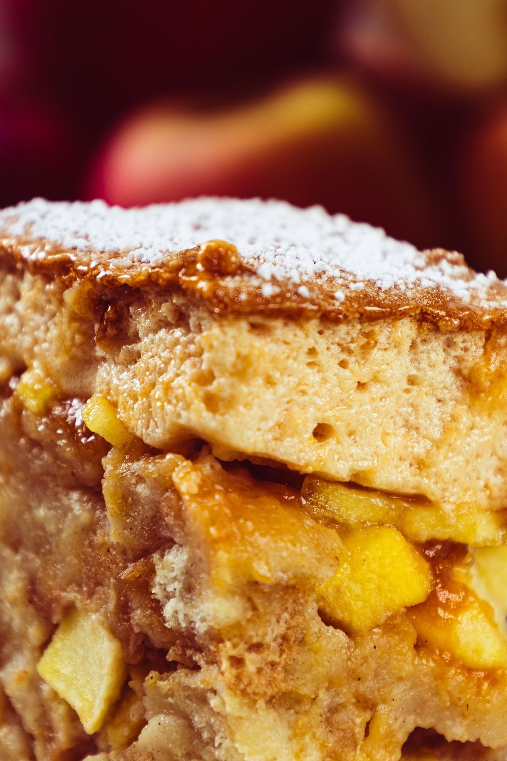 Close up of fresh apple cake