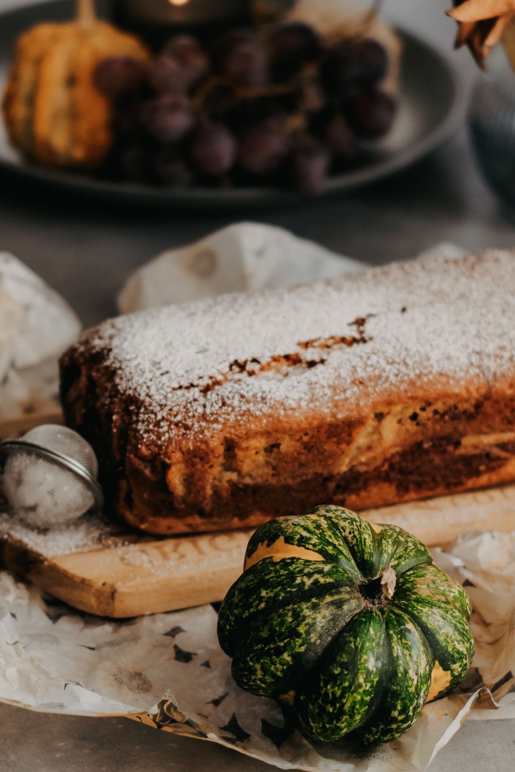 Close up of moist pumpkin bread