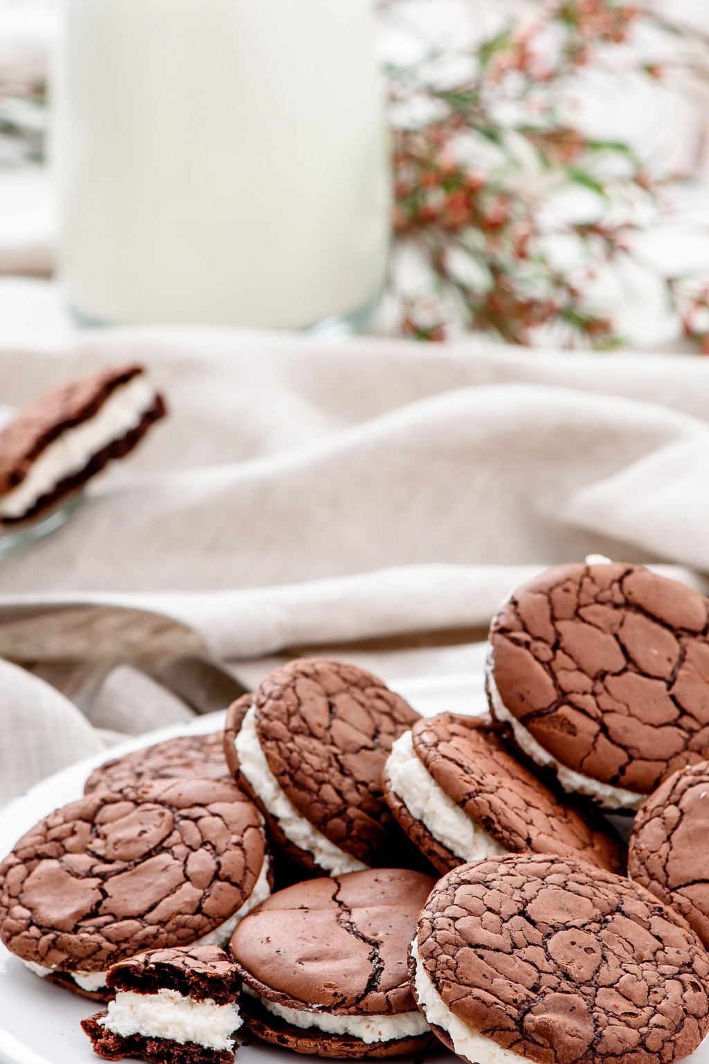 Close up of pumpkin whoopie pies