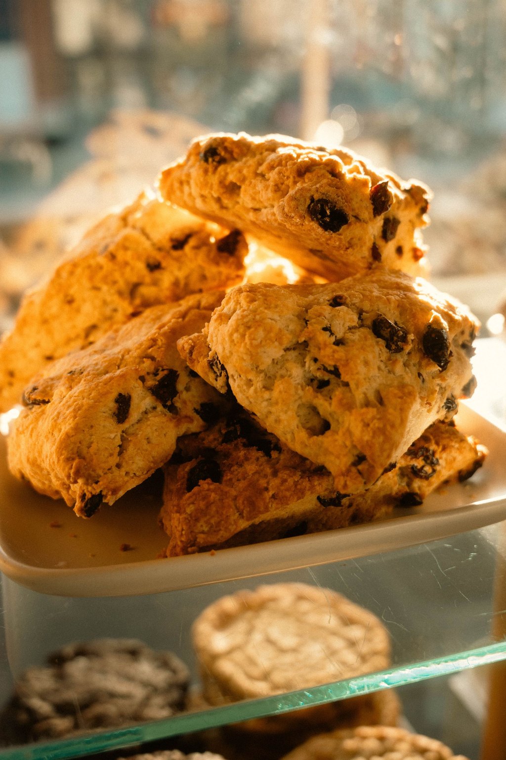 Close up of cranberry orange scones
