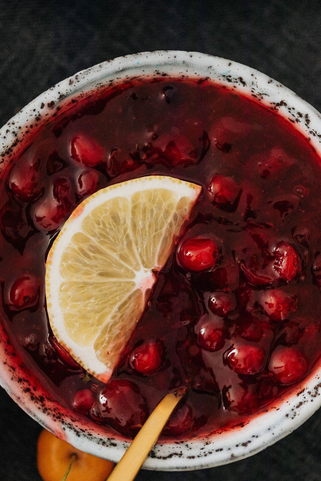 Close up of homemade cranberry sauce