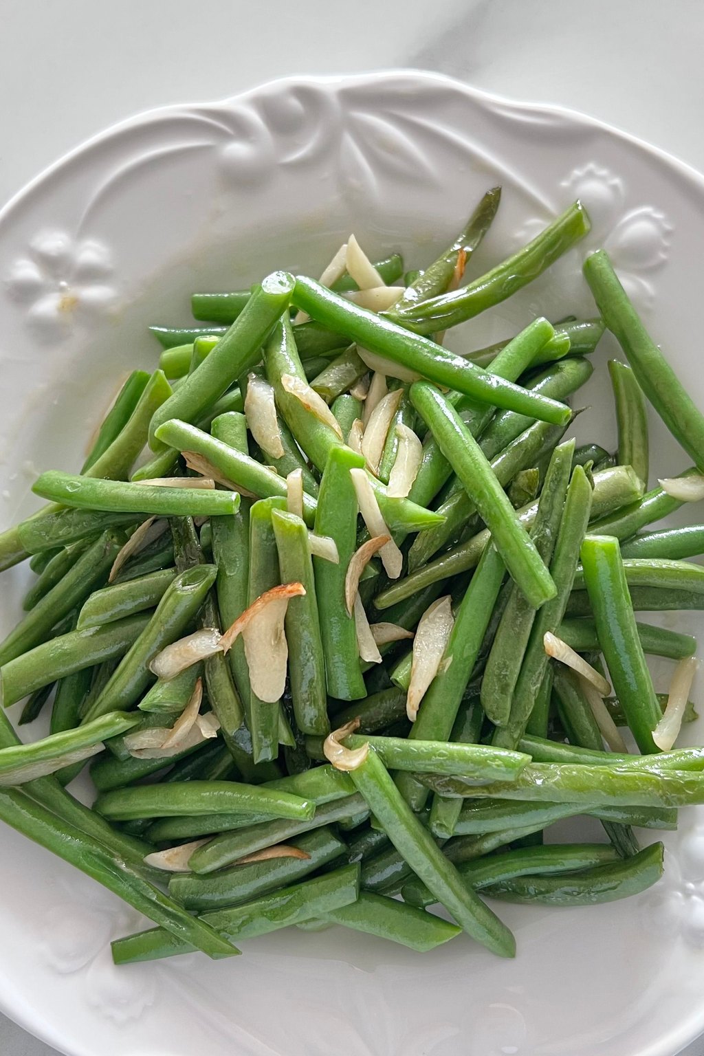 Close up of homemade green bean casserole