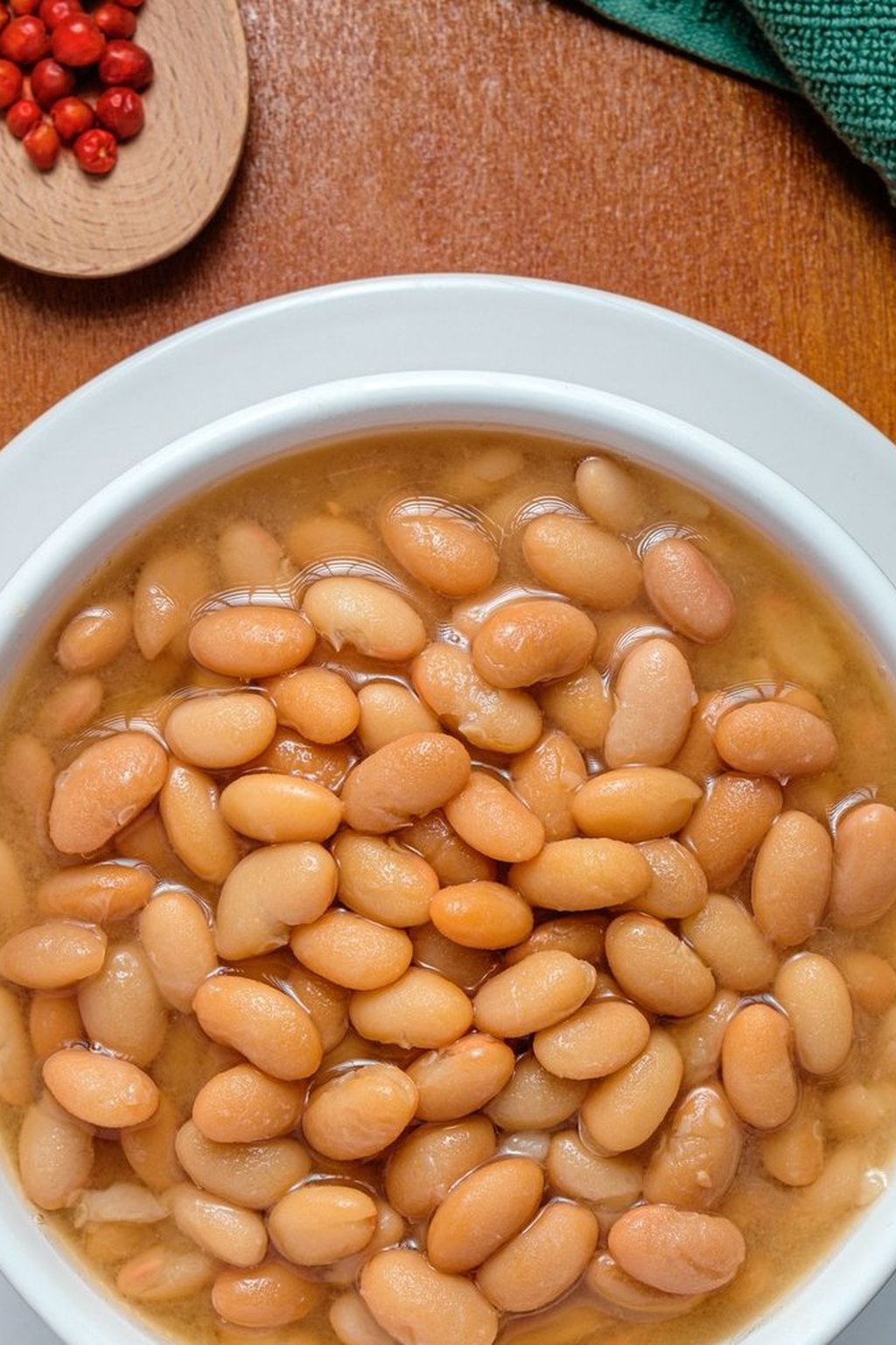Close up of slow cooker white chicken chili