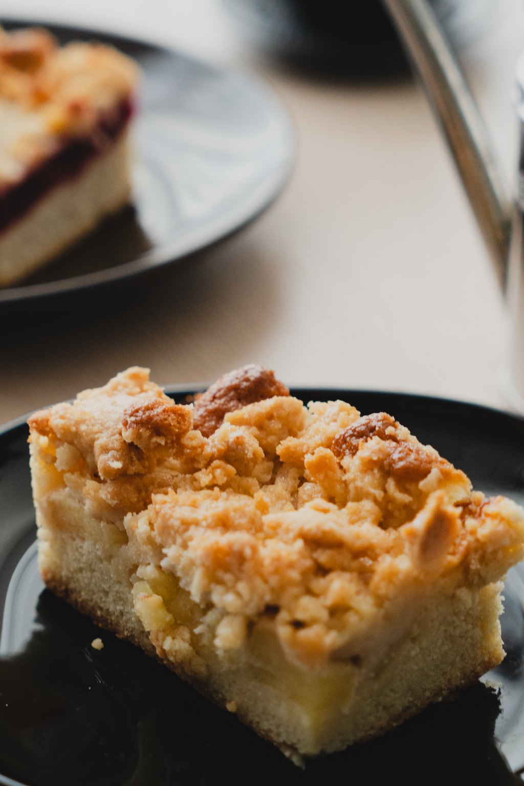 Close up of sour cream coffee cake