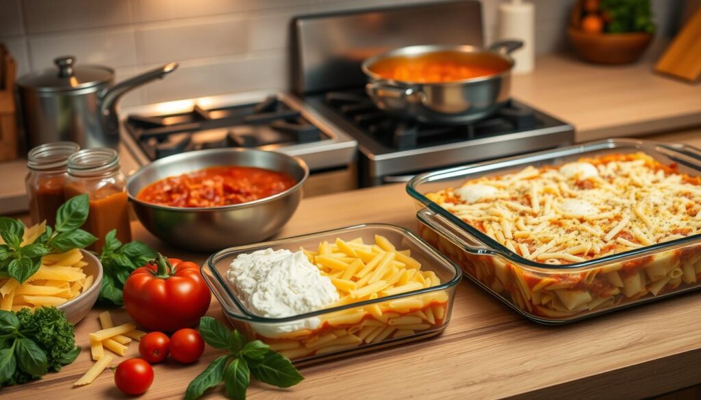Baked Ziti Cooking Process