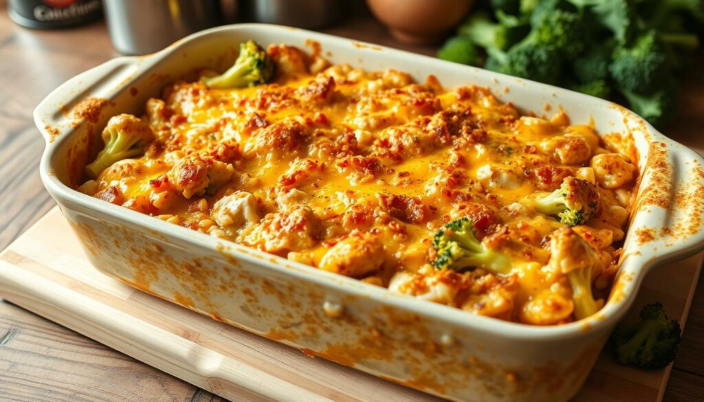 Baked chicken broccoli rice casserole