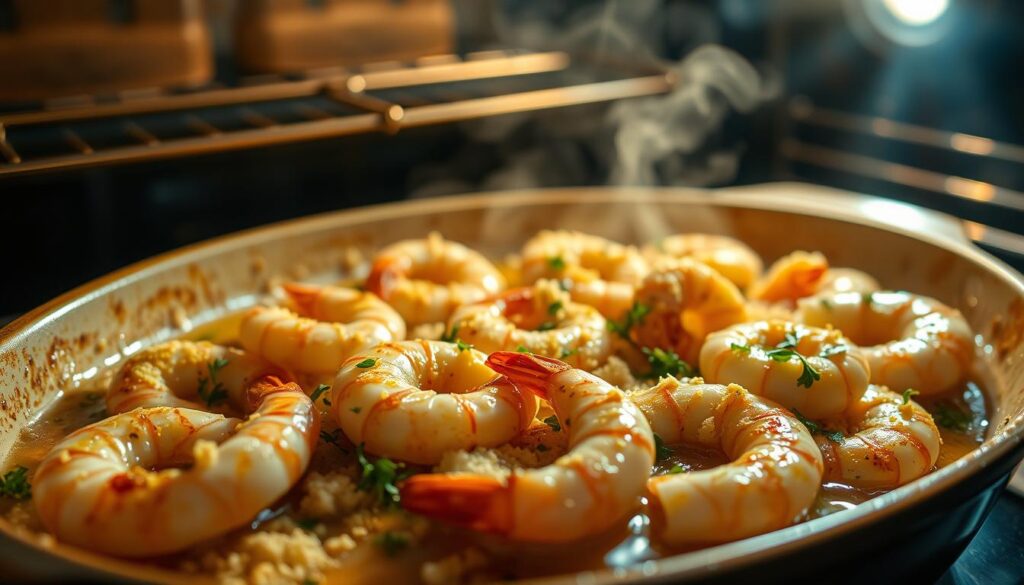 Baking shrimp