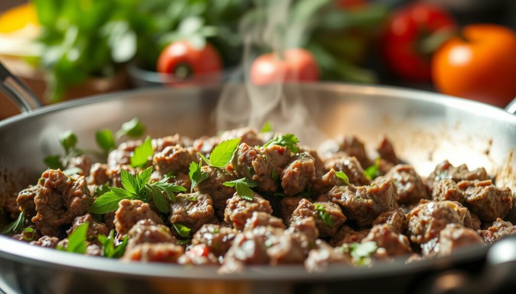 Browning ground lamb