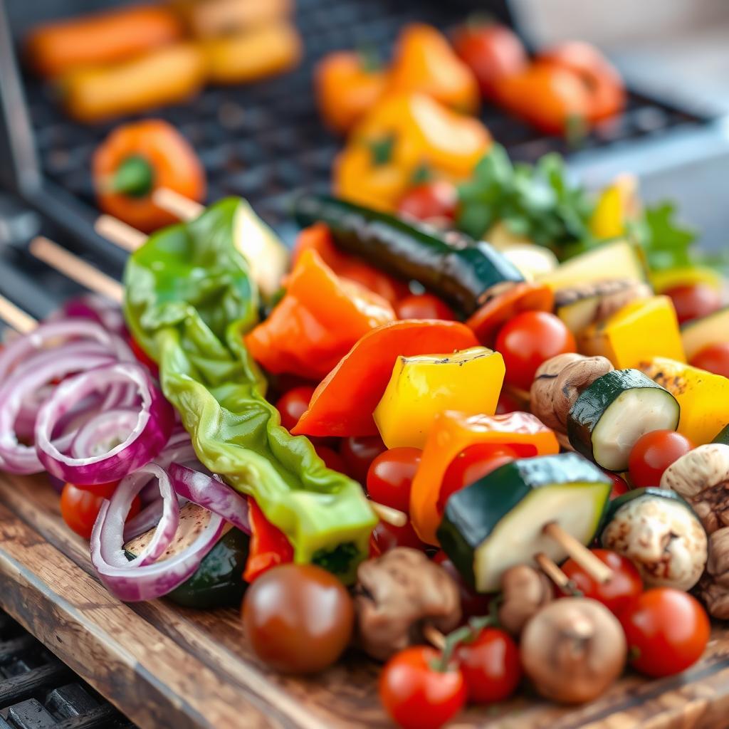 Colorful kebab vegetables
