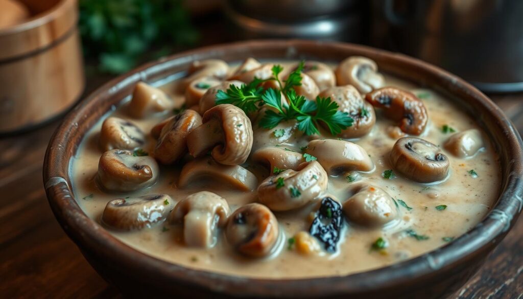 Creamy mushroom stroganoff