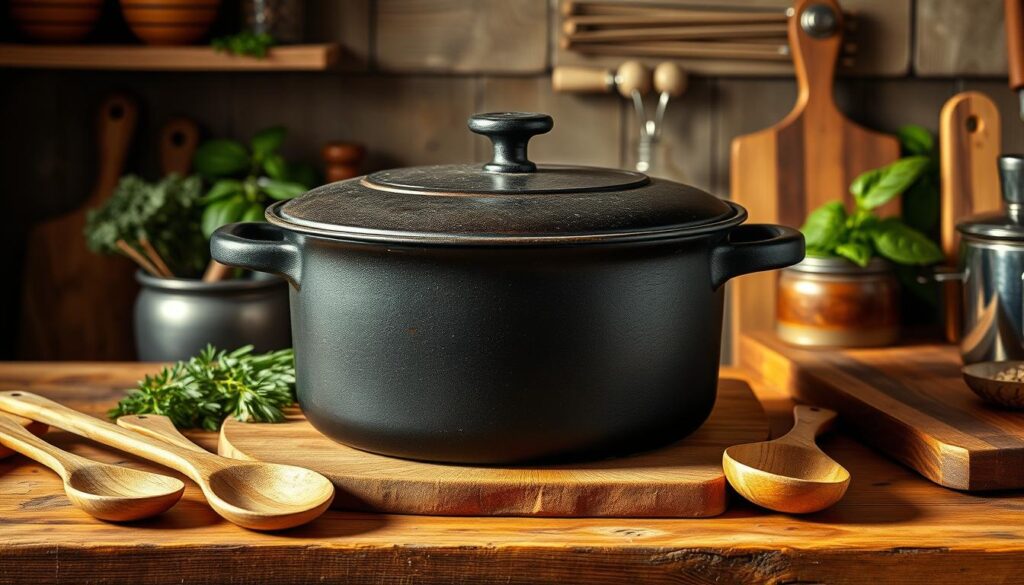 Dutch oven and cooking utensils