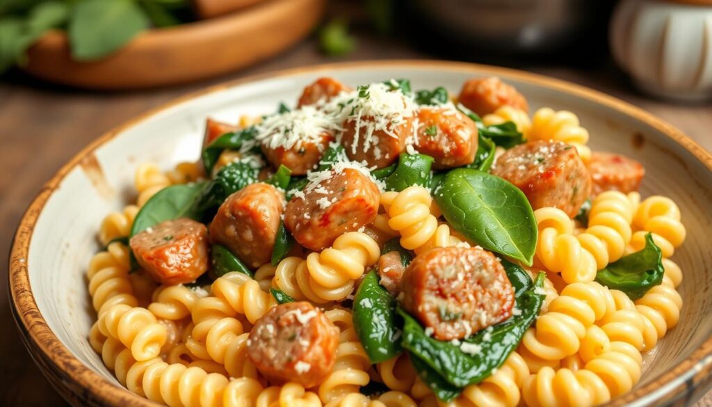 Easy Sausage and Spinach Pasta Recipe