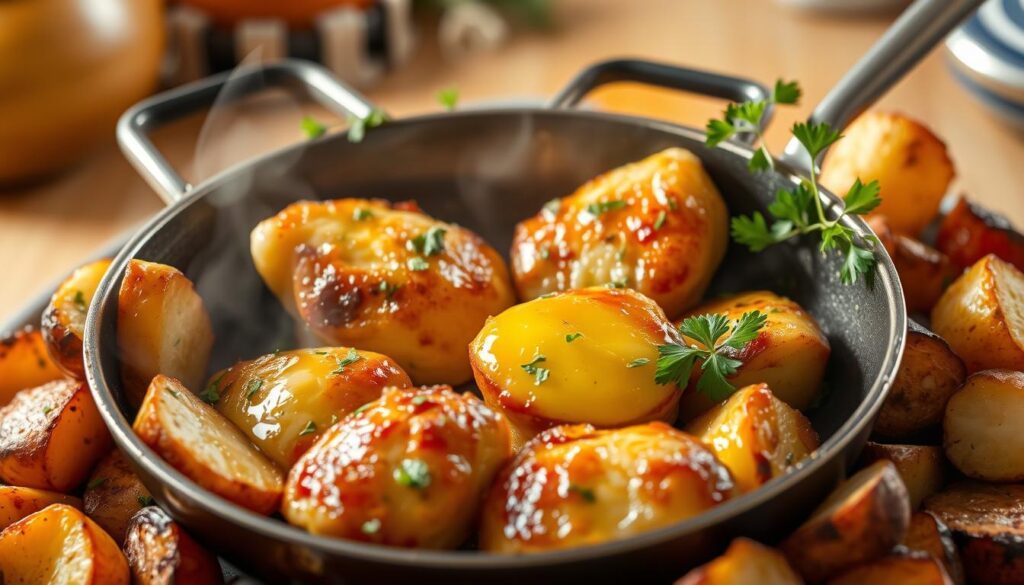 Garlic Butter Chicken Bites with Potatoes