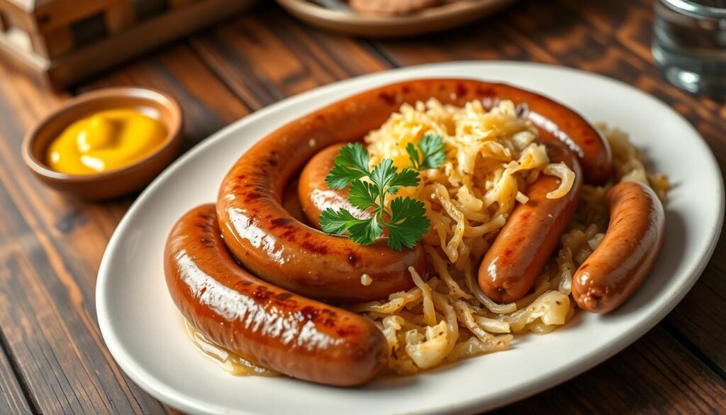 German sausage and sauerkraut