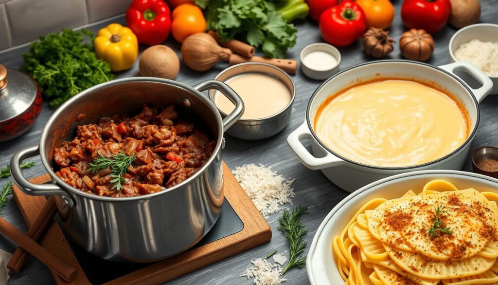 Greek Pastitsio Cooking Process