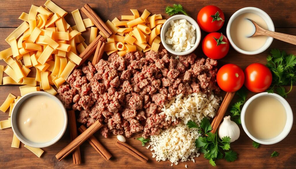 Greek Pastitsio Ingredients