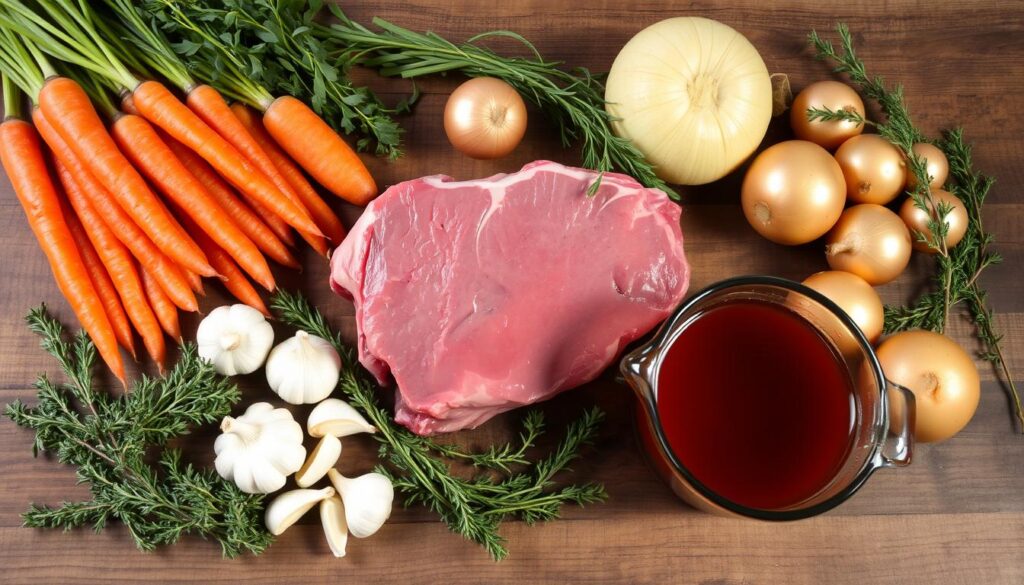 Ingredients for classic pot roast