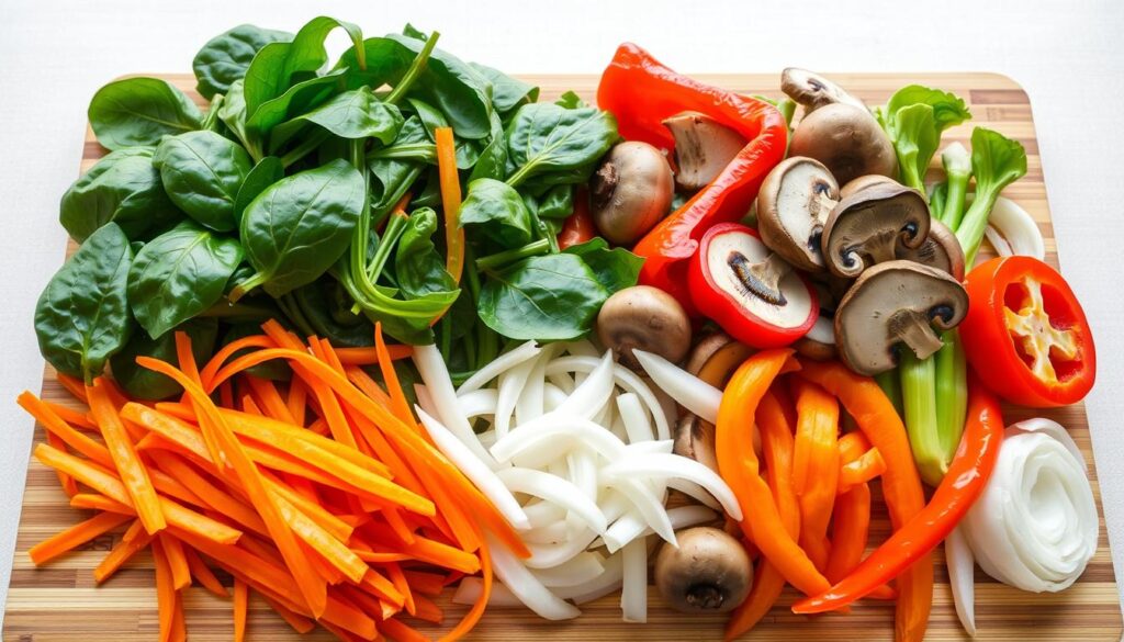 Japchae vegetables